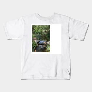 zen garden in water stream ecopop tx park Kids T-Shirt